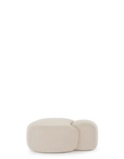 Discount Kartell Aaland pouf tissu gorgone BLANC