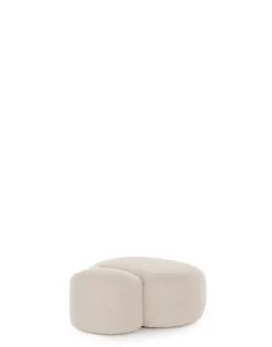 Discount Kartell Aaland pouf tissu gorgone BLANC
