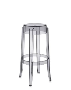 Clearance Kartell Charles ghost 75 cm (2 tabourets) FUME'