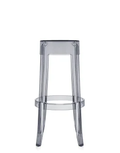 Clearance Kartell Charles ghost 75 cm (2 tabourets) FUME'
