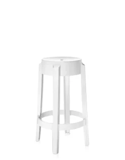 Clearance Kartell Charles ghost 65 cm (2 tabourets) BLANC