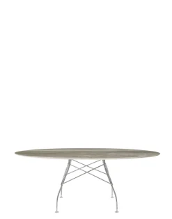 Hot Kartell Glossy marble oval GRIS TROPICAL