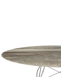 Hot Kartell Glossy marble oval GRIS TROPICAL