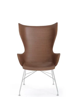 Hot Kartell K/wood basic veneer BOIS FONCÉ/CHROME