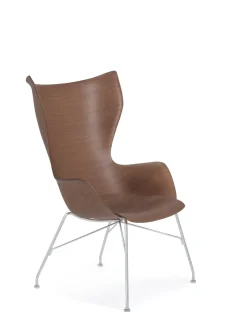 Hot Kartell K/wood basic veneer BOIS FONCÉ/CHROME
