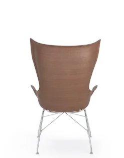 Hot Kartell K/wood basic veneer BOIS FONCÉ/CHROME
