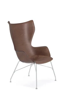 Online Kartell K/wood slatted ash BOIS FONCÉ/CHROME