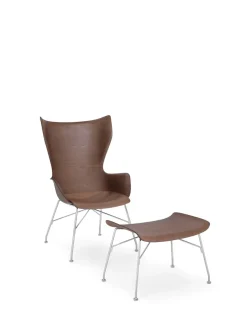 Online Kartell K/wood slatted ash BOIS FONCÉ/CHROME