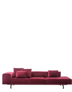 Kartell Largo ottoman trois places canapé velvet - droit ROUGE CARDINAL