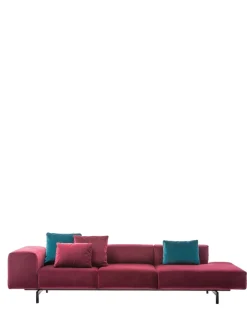 Kartell Largo ottoman trois places canapé velvet - droit ROUGE CARDINAL