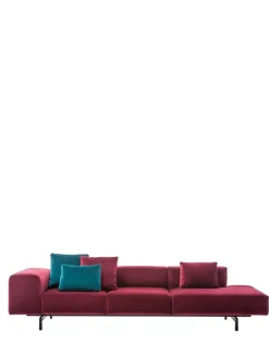 Kartell Largo ottoman trois places canapé velvet - droit ROUGE CARDINAL