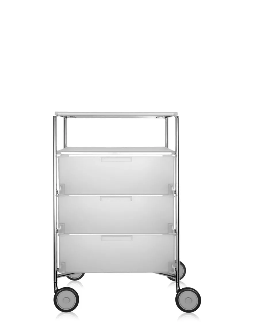 Sale Kartell Mobil 3 tiroirs / 1 étagère avec roulettes GLACE
