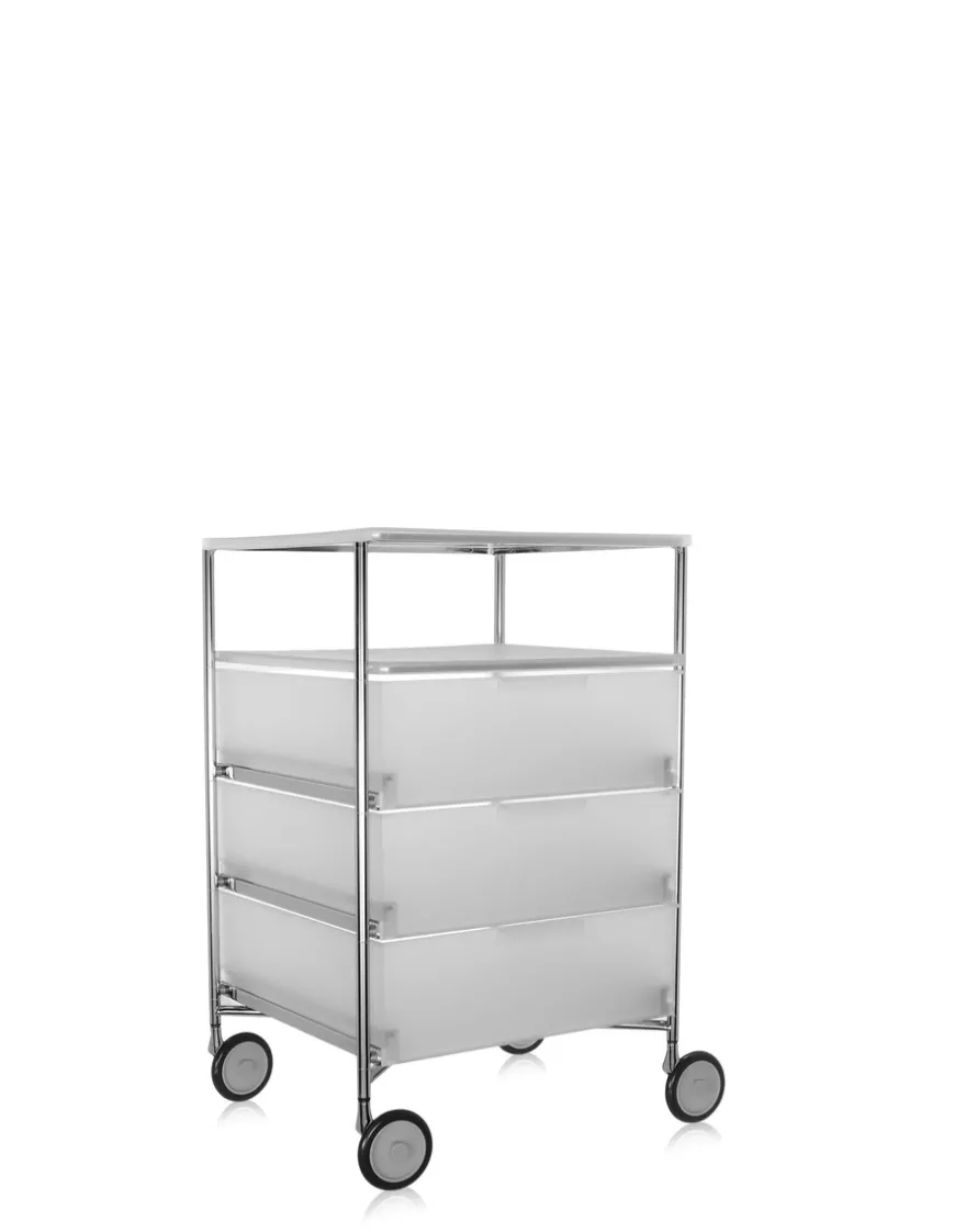 Sale Kartell Mobil 3 tiroirs / 1 étagère avec roulettes GLACE