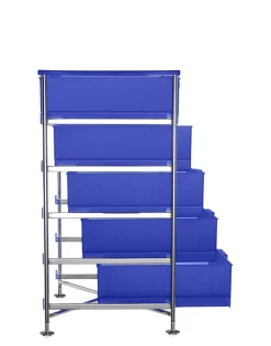 Sale Kartell Mobil 5 tiroirs sur pieds BLEU COBALT