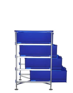 Outlet Kartell Mobil 4 tiroirs sur pieds BLEU COBALT