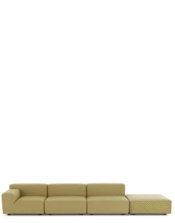 Kartell Plastics outdoor liberty 3 places + 1 pouf obi check JAUNE