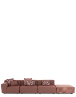 Clearance Kartell Plastics outdoor liberty 3 places + 1 pouf obi check ROUILLE