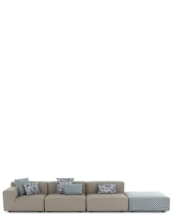Sale Kartell Plastics outdoor liberty 3 places + 1 pouf obi check BEIGE/BLU