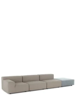 Sale Kartell Plastics outdoor liberty 3 places + 1 pouf obi check BEIGE/BLU