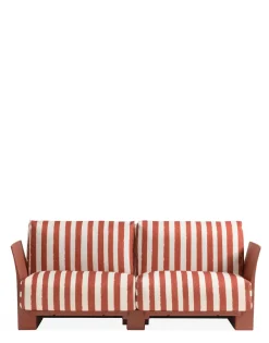 Discount Kartell Pop monoblock deux places canapé (hero) BLANC/BORDEAUX