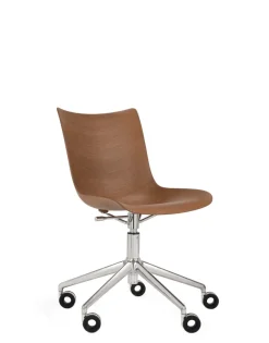 Hot Kartell P/wood basic veneer BOIS FONCÉ/CHROME