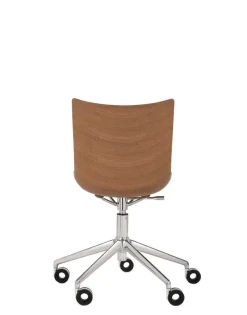 Hot Kartell P/wood basic veneer BOIS FONCÉ/CHROME