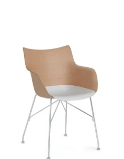 Discount Kartell Q/wood BOIS CLAIR/CHROME
