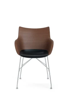 Kartell Q/wood BOIS FONCÉ/CHROME