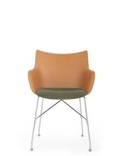 Clearance Kartell Q/wood soft BOIS CLAIR/CHROME/VERT
