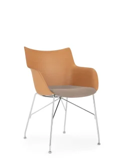New Kartell Q/wood soft BOIS CLAIR/CHROME/ECRÙ