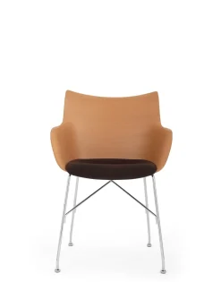 Discount Kartell Q/wood soft BOIS CLAIR/CHROME/MARRON