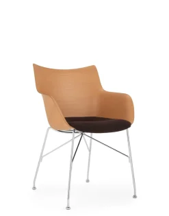 Discount Kartell Q/wood soft BOIS CLAIR/CHROME/MARRON