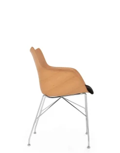 Sale Kartell Q/wood soft BOIS CLAIR/CHROME/NOIR