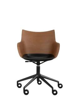 Discount Kartell Q/wood wheels BOIS FONCÉ/NOIR