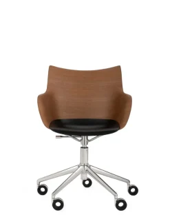 Online Kartell Q/wood wheels BOIS FONCÉ/CHROME