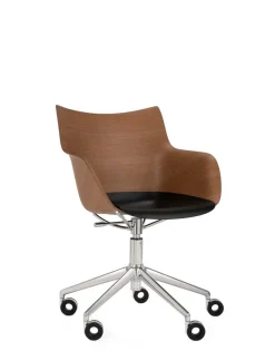 Online Kartell Q/wood wheels BOIS FONCÉ/CHROME