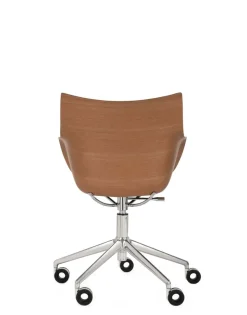 Online Kartell Q/wood wheels BOIS FONCÉ/CHROME