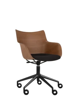 Discount Kartell Q/wood wheels soft BOIS FONCÉ/NOIR/NOIR