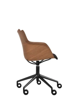 Discount Kartell Q/wood wheels soft BOIS FONCÉ/NOIR/NOIR