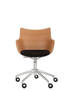 Best Kartell Q/wood wheels soft BOIS CLAIR/CHROME/NOIR