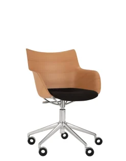Best Kartell Q/wood wheels soft BOIS CLAIR/CHROME/NOIR