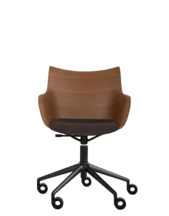 Online Kartell Q/wood wheels soft BOIS FONCÉ/NOIR/MARRON