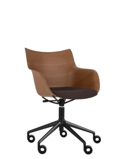 Online Kartell Q/wood wheels soft BOIS FONCÉ/NOIR/MARRON