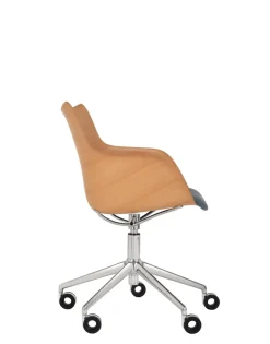 Online Kartell Q/wood wheels soft BOIS CLAIR/CHROME/BLEU CLAIR