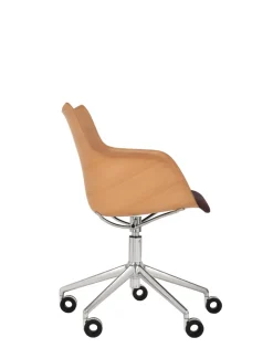 Best Kartell Q/wood wheels soft BOIS CLAIR/CHROME/MARRON