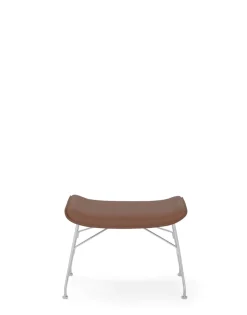 Kartell S/wood slatted ash/leather seat BOIS CLAIR/CHROME
